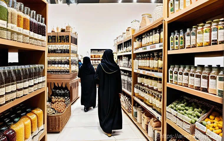 지역생산의 미래 전망 - **Vibrant Local Marketplace:** A bustling, modern marketplace within a beautifully designed contempo...