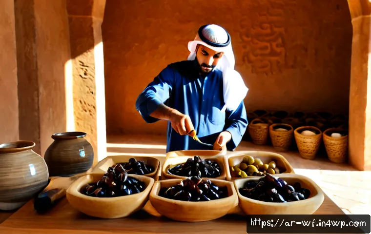 지역생산의 브랜딩 전략 - Photorealistic artisan branding strategy scene in a sunlit Middle Eastern workshop, a young Arab ent...